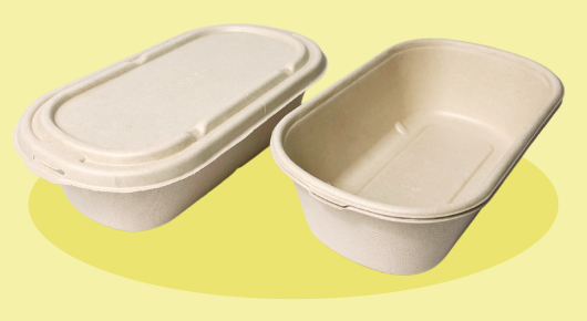 Sugarcane Oval <br/>Lunch Box 34 oz - 1000 mL