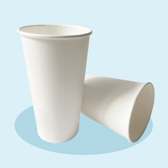 Water-coated Paper Cups and Sugarcane Lids 20 oz - 600 mL