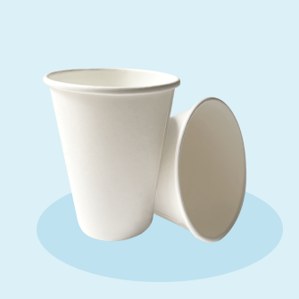 Water-coated Paper Cups and Sugarcane Lids 8 oz - 240 mL